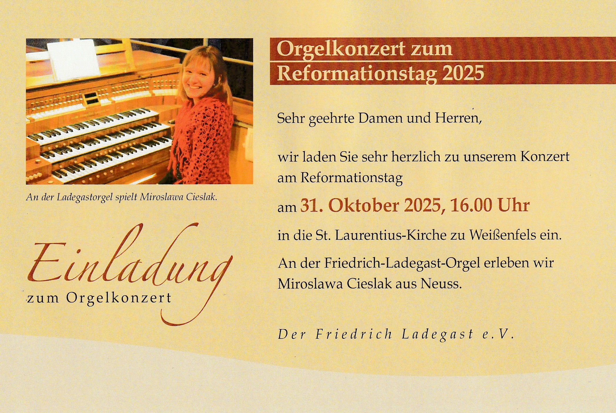 Orgelkonzert zum Reformationstag