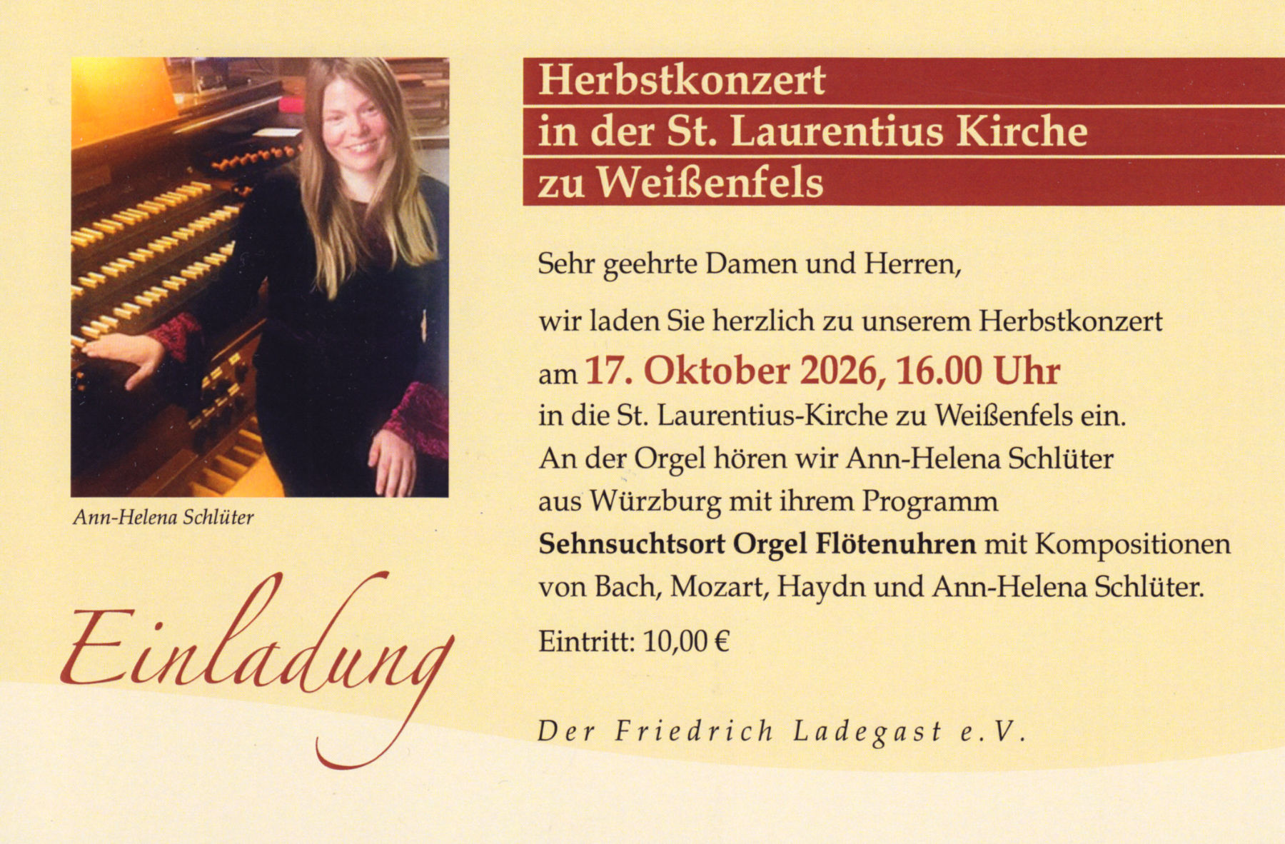 Herbstkonzert am 17. Oktober 2026